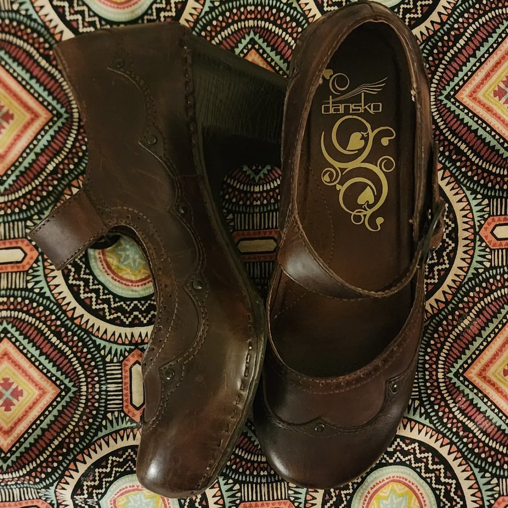 Dansko Womens Brown Heel Comfort Clog Shoes EU 39 US 8.5